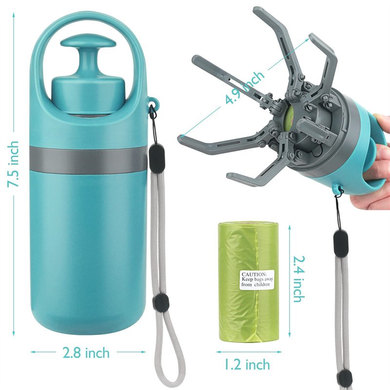 Portable Lightweight Dog Pooper Scooper With Built-in Poop Bag Dispenser Eight-claw Shovel For Pet Toilet Picker Pet Products - Image 2